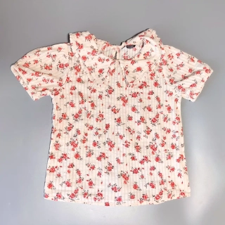 Bavlněný top s límečkem vel. 122 květovaný