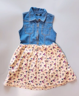 Šaty George vel. 134 džínové a květované