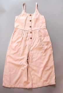 Letní kalhotový overal Tu vel. 128 světle růžový s knoflíky