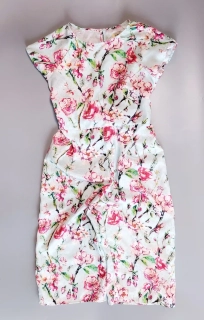 Slavnostní lehký kalhotový overal Matildas Warderobe vel. 128 světle modrý květovaný