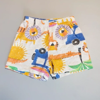 Bavlněné kraťasy Matalan vel. 80 šedé s barevnými zvířátky