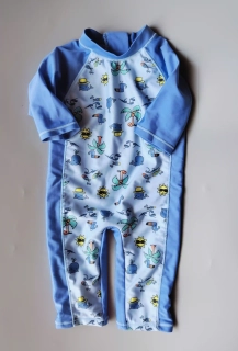 Plavkový overal Peacock’s vel. 80 světle modrý obrázkový