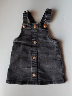 Džínové laclové šaty Primark vel. 80 tmavě šedé