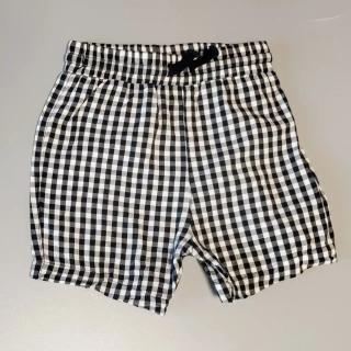 Lehké plátěné šortky George vel. 74 černobílé kostkované