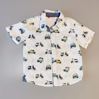 Košile Next vel. 80 bílá s auty