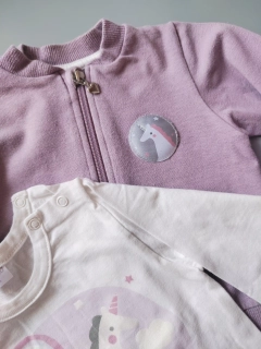 Souprava mikiny a trička s jednorožcem Pinokio vel. 74 fialová