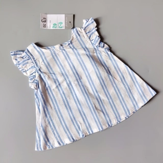 Lehký top Primark vel. 62 bílo modrý proužkovaný