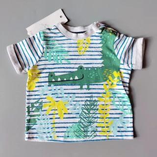 Tričko F&F vel. 62 proužkované s krokodýlem