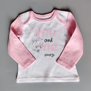 Tričko Studio vel. 62 růžovo bílé s králíčky