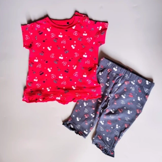 Souprava trička a capri legín Blue Seven vel. 80 červeno modré s třešněmi