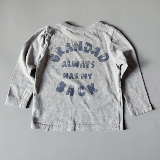 Tričko s dlouhým rukávem George vel. 86 šedé s nápisem vzadu