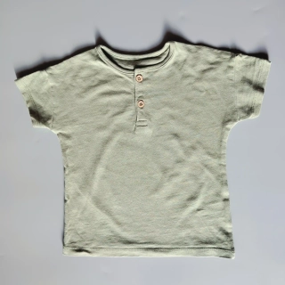 Tričko s krátkým rukávem Tu vel. 86 khaki s knoflíčky