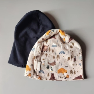 Set dvou bavlněných čepiček 6 - 12 měs (46/47 cm)