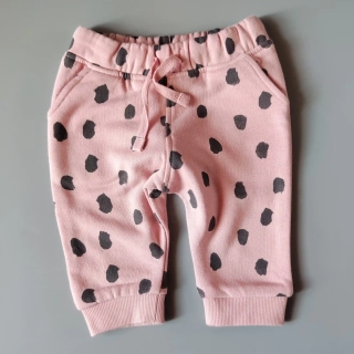Tepláky M&S vel. 62 růžové s puntíky