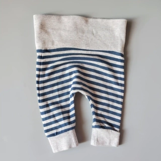 Tenké tepláčky Next vel. 56 šedomodré pruhované biobavlna