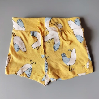 Bavlněné kraťasy Primark vel. 62 žluté s ptáčky