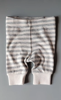 Bavlněné tepláčky Tu vel. Newborn bílo šedé pruhované