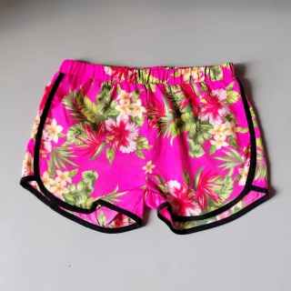 Lehoučké kraťasy Pepco vel. 122 růžové s květinami