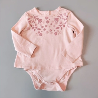 Body Lupilu Pure 2v1 vel vel. 74/80 růžové s květinami