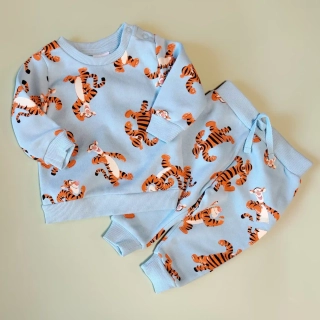 Tepláková souprava Primark Disney vel. 68 tyrkysová s tygříkem