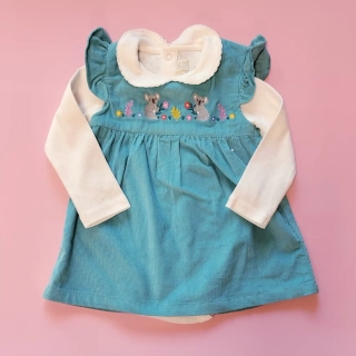 Souprava manšestrových šatů a body Jojo Maman Bébé vel. 68