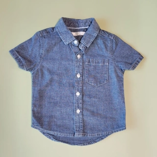Košile Next vel. 74 modrá denim s krátkým rukávem