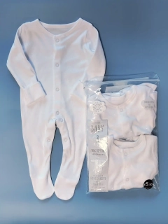 Set tří bílých overalů George vel. 62