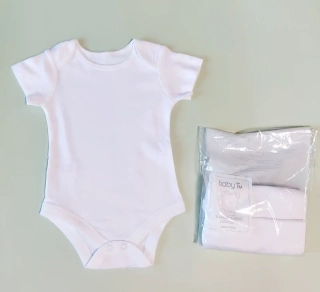 Set tří bílých body Tu vel. 62 krátký rukáv