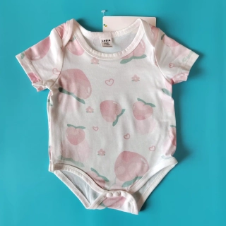 Body Shein vel. 62 bílorůžové s jahůdkami