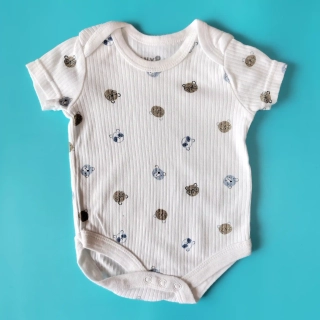 Žebrované body Lily&Jack vel. 62 bílé se zvířátky