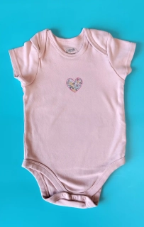 Body mamas & papas vel. 86 růžové se srdíčkem