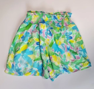 Šortky ze směsi lnu a viskózy Bershka vel. XS barevné květované