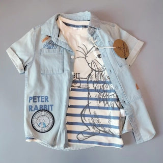 Set trička a košile Peter Rabbit vel. 116 krátký rukáv