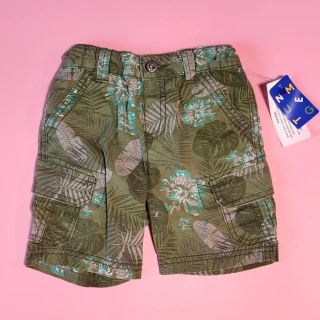 Džínové kraťasy Nutmeg vel. 98 khaki s listy