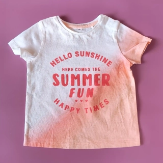 Tričko F&F vel. 68 růžové s nápisem Summer