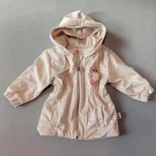 Kabátek A.M.G. vel. 74 krémový třpytivý