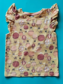 Bavlněný top Little kids vel. 116 žlutý s balóny