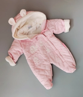 Kombinéza Just too cute vel. 50 - 56 růžová se zvířátky