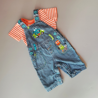 Souprava džínových lacláčů a trička vel. 62