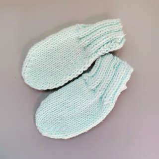 Tyrkysové pletené rukavičky