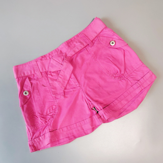 Plátěné kraťasy Matalan vel. 158 růžové se stuhou