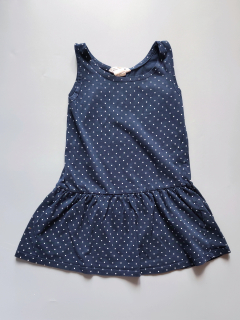 Bavlněné šaty H&M vel. 104 tmě modré puntíkované