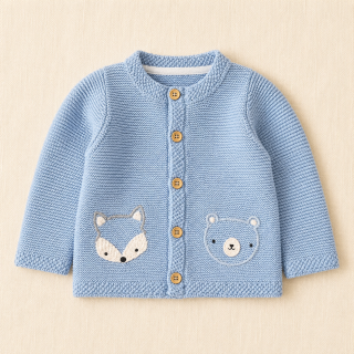 Svetřík Mothercare vel. 68 modrý propínací se zvířátky
