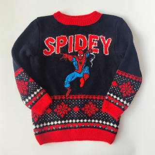 Svetr Spiderman M&S vel. 98 modročervený