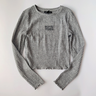 Žebrovaný top z úpletu New Look vel.158 šedý