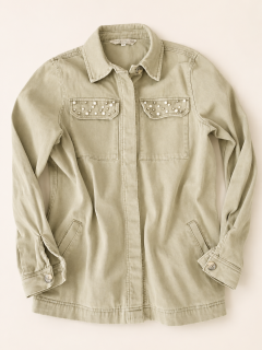 Džínový kabát F&F vel. EU 38 / UK 6 / S khaki