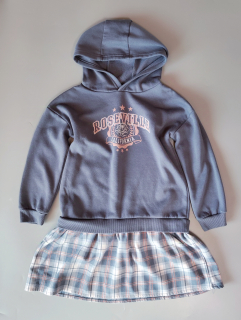 Mikinové šaty Primark vel. 134 modré s kapucí