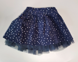 Sukně Nutmeg jemný manšestr vel. 92 navy se stříbrnými hvězdičkami